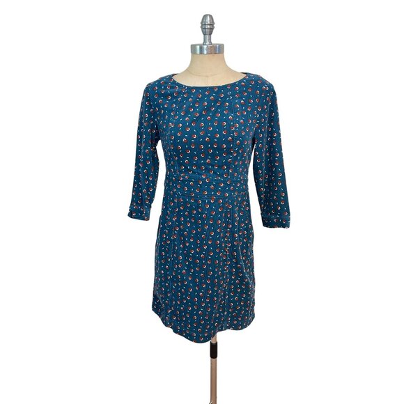 Boden Teal & Coral Coraline Corduroy Dress US 4P Petite NWOT - Picture 2 of 6